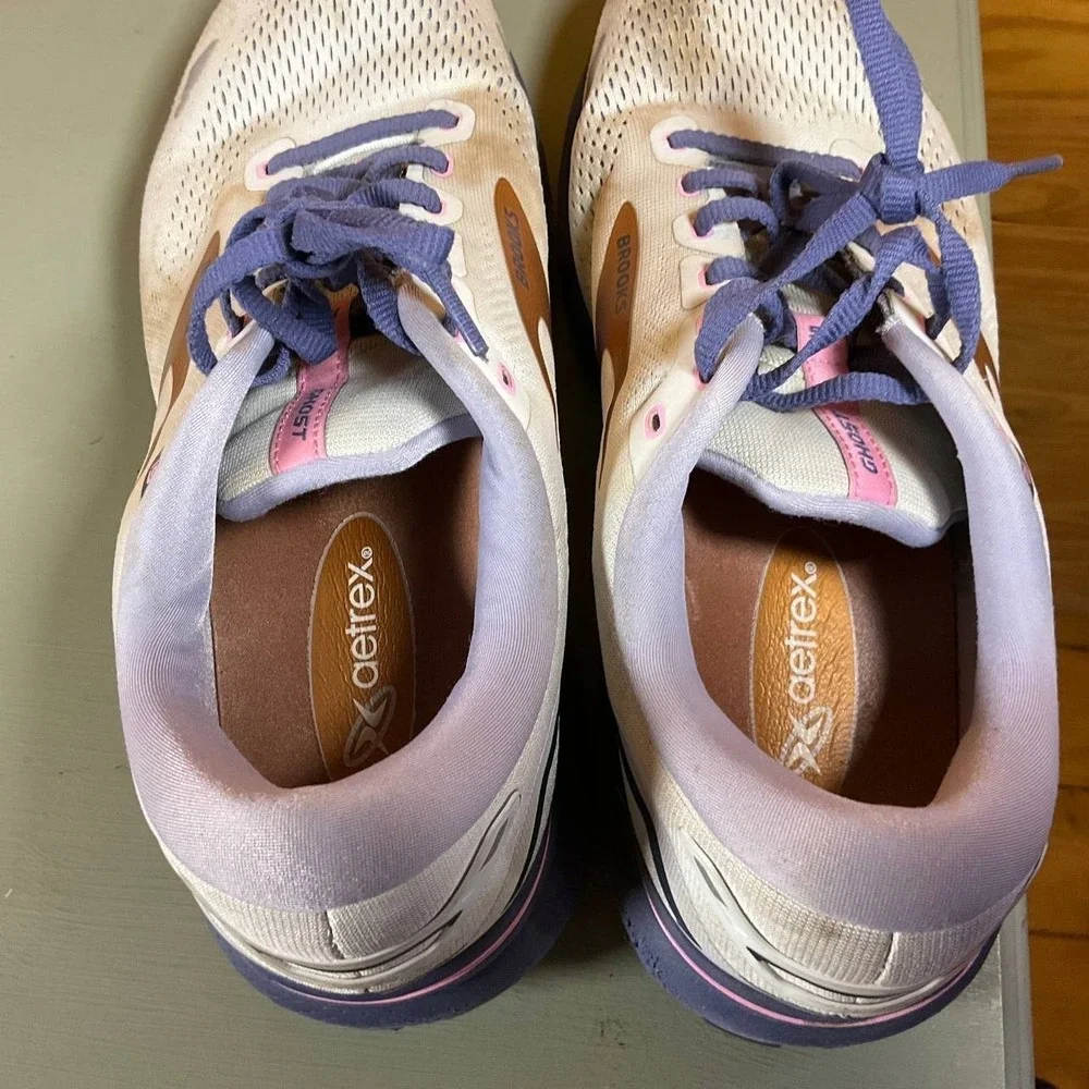 Brooks Ghost 15 Womens Size 11.5D Gray/Purple Athletic #1203801D492 Running Shoe